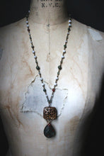 Load image into Gallery viewer, Bloodroot Season | Sanguinaria. Beaded Gemstone Pendant Necklace.