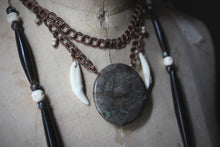 Load image into Gallery viewer, Season of the Witch, Pt.I | Drawing Down the Moon. Jasper, Horn & Coyote Tooth Necklace.