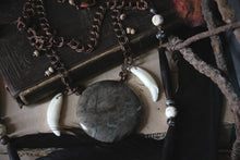 Load image into Gallery viewer, Season of the Witch, Pt.I | Drawing Down the Moon. Jasper, Horn & Coyote Tooth Necklace.