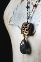 Load image into Gallery viewer, Bloodroot Season | Sanguinaria. Beaded Gemstone Pendant Necklace.