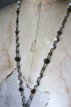 Load image into Gallery viewer, Bloodroot Season | Sanguinaria. Beaded Gemstone Pendant Necklace.