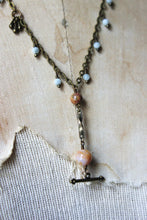 Load image into Gallery viewer, Bloodroot Season | Arcadian. Gemstone T-Bar Necklace.