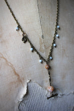 Load image into Gallery viewer, Bloodroot Season | Arcadian. Gemstone T-Bar Necklace.