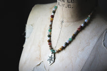 Load image into Gallery viewer, Bloodroot Season | Colonies. Gemstone & Artisan Pewter Necklace.
