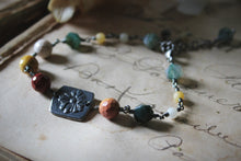 Load image into Gallery viewer, Bloodroot Season | Puccoon. Gemstone & Artisan Pewter Bracelet.