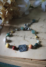 Load image into Gallery viewer, Bloodroot Season | Puccoon. Gemstone & Artisan Pewter Bracelet.