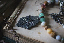 Load image into Gallery viewer, Bloodroot Season | Colonies. Gemstone & Artisan Pewter Necklace.