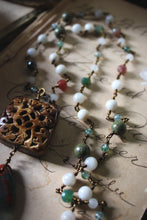 Load image into Gallery viewer, Bloodroot Season | Sanguinaria. Beaded Gemstone Pendant Necklace.
