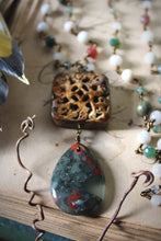 Load image into Gallery viewer, Bloodroot Season | Sanguinaria. Beaded Gemstone Pendant Necklace.
