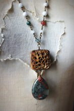Load image into Gallery viewer, Bloodroot Season | Sanguinaria. Beaded Gemstone Pendant Necklace.