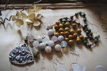 Load image into Gallery viewer, Bloodroot Season | Circadian. Artisan Pewter & Gemstone Necklace.