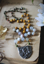 Load image into Gallery viewer, Bloodroot Season | Circadian. Artisan Pewter & Gemstone Necklace.