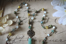 Load image into Gallery viewer, Bloodroot Season | Gentle Spring || Woodland Garden. Beaded Gemstone Necklace.