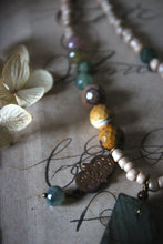 Load image into Gallery viewer, Bloodroot Season | Vernal. Gemstone & Glass Beaded Necklace.