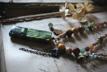 Load image into Gallery viewer, Bloodroot Season | Vernal. Gemstone & Glass Beaded Necklace.