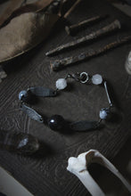 Load image into Gallery viewer, Season of the Witch, Pt.II | Maiden, Mother & Crone. Vintage Steel Gemstone Bracelet.