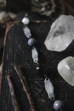 Load image into Gallery viewer, Season of the Witch, Pt.II | Maiden, Mother & Crone. Vintage Steel Gemstone Bracelet.