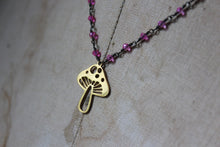 Load image into Gallery viewer, Rainbow 'Shroom No.2. Gradient Crystal & Mushroom Pendant Necklace.