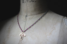 Load image into Gallery viewer, Rainbow 'Shroom No.2. Gradient Crystal & Mushroom Pendant Necklace.