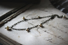 Load image into Gallery viewer, Halo. Vintage Faux Pearl Chain Bracelet.