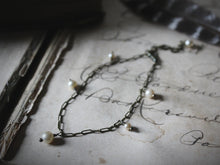 Load image into Gallery viewer, Halo. Vintage Faux Pearl Chain Bracelet.