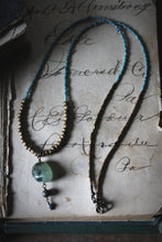 Load image into Gallery viewer, Lucid Dreaming. Glass Bead & Prehnite Necklace.