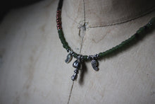 Load image into Gallery viewer, Death Cap. Hand-strung Beaded Charm Necklace.