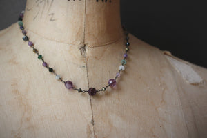 Violet Skies | Gentle Spring ~ Gloaming. Beaded Gemstone Necklace.