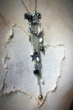 Load image into Gallery viewer, Midsummer Night's Magic  | Moonbeams. Gemstone & Chain Fringe Focal Necklace.