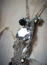 Load image into Gallery viewer, Midsummer Night's Magic  | Moonbeams. Gemstone & Chain Fringe Focal Necklace.