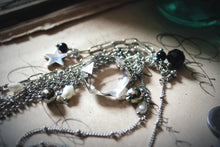 Load image into Gallery viewer, Midsummer Night's Magic  | Moonbeams. Gemstone & Chain Fringe Focal Necklace.