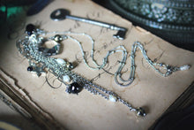 Load image into Gallery viewer, Midsummer Night's Magic  | Moonbeams. Gemstone & Chain Fringe Focal Necklace.