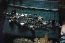 Load image into Gallery viewer, Midsummer Night's Magic  | Moonbeams. Gemstone & Chain Fringe Focal Necklace.