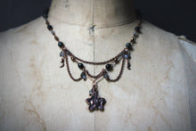 Load image into Gallery viewer, Midsummer Night's Magic  | Wild Thyme. Antiqued Copper & Gemstone Necklace.
