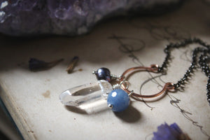 Violet Skies | Trilogy. Choice of Gemstone Cluster Necklace.