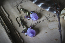 Load image into Gallery viewer, Tyros. Amethyst & Tourmaline Earrings.