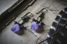 Load image into Gallery viewer, Tyros. Amethyst & Tourmaline Earrings.
