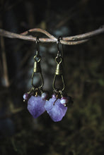 Load image into Gallery viewer, Tyros. Amethyst & Tourmaline Earrings.