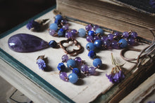 Load image into Gallery viewer, Violet Skies | Luck-wearer. Antiqued Copper & Gemstone Necklace.
