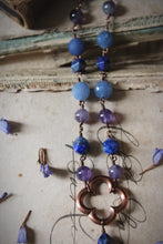 Load image into Gallery viewer, Violet Skies | Luck-wearer. Antiqued Copper & Gemstone Necklace.