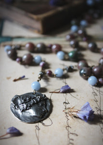 Violet Skies | Flora. Artisan Pewter & Gemstone Necklace.