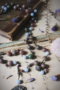 Violet Skies | Flora. Artisan Pewter & Gemstone Necklace.