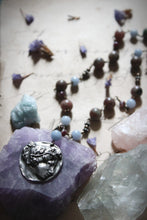 Load image into Gallery viewer, Violet Skies | Flora. Artisan Pewter &amp; Gemstone Necklace.