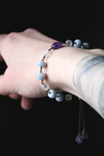 Load image into Gallery viewer, Violet Skies | Dayspring. Antiqued Brass & Gemstone Bracelet.