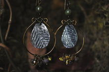 Load image into Gallery viewer, The Forest Haunt  | Forest-Bathing. Artisan Pewter Hoop Earrings.