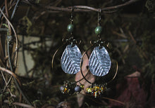 Load image into Gallery viewer, The Forest Haunt  | Forest-Bathing. Artisan Pewter Hoop Earrings.