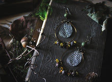 Load image into Gallery viewer, The Forest Haunt  | Forest-Bathing. Artisan Pewter Hoop Earrings.