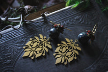 Load image into Gallery viewer, The Forest Haunt  | Bittersweet. Gold & Jasper Earrings.
