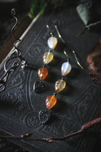 Load image into Gallery viewer, The Forest Haunt  | Golden Elm. Linear Carved Carnelian Earrings.