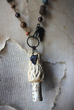 Load image into Gallery viewer, The Forest Haunt  | Woodlarking. Artisan Ceramic & Gemstone Necklace.